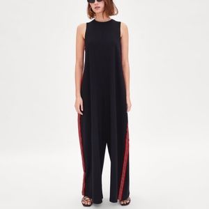 Zara Pants Jumpsuits New Zara Red Stripe Extra Wide Leg